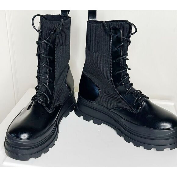 Lemonade Princess Polly Muscle Combat Boots Black Nwot Size 8 - Picture 4 of 9